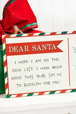 12.5"L x 6"H Dear Santa Postcard Sign