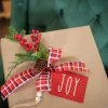 9” MDF “Joy” Tag with Bow Ornament