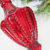 7.25” Mercury Glass Red Chandelier Drop Ornament