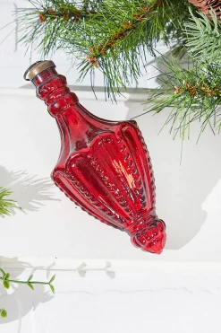 7.25” Mercury Glass Red Chandelier Drop Ornament