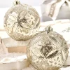 5" Mercury Glitter Floret Ornament Box - Set of 2