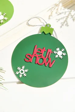2" Metal Christmas Words Ornament