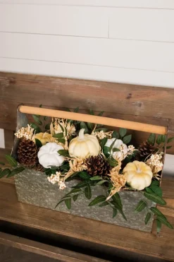 22” Metal Container with Harvest Arrangement