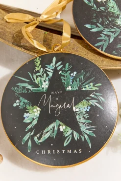 6" Metal Disc Ornament