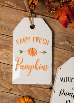 12” Metal Enamel Harvest Sign