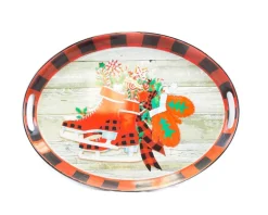 20.5” Metal Holiday Design Tray