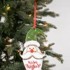 8” Metal Holiday Santa Ornament with Ribbon