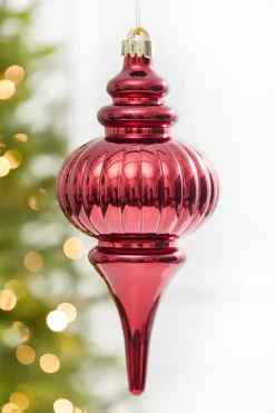 10" Metallic Burgundy Finial