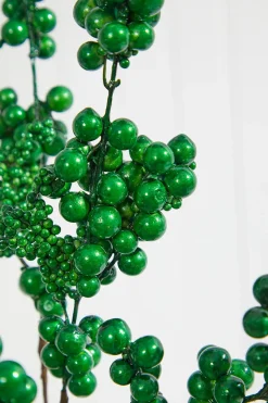 18” Metallic Dew Berry Spray - Emerald