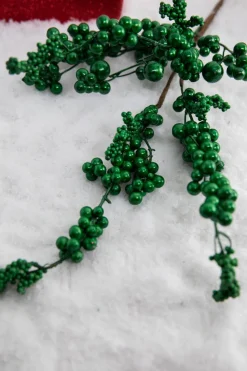 18” Metallic Dew Berry Spray - Emerald