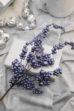 18” Metallic Dew Berry Spray - Navy