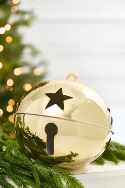 8" Metallic Gold Bell Ornament
