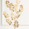 36" Metallic Leaves Spray