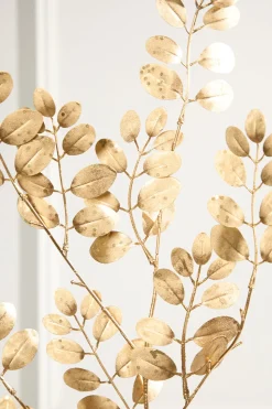 36" Metallic Leaves Spray