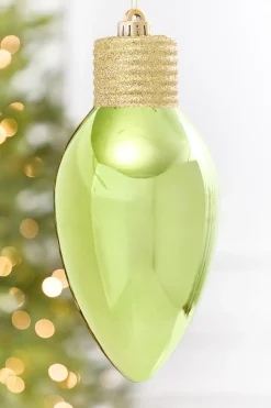 9" Metallic Lime Green Light Bulb Ornament