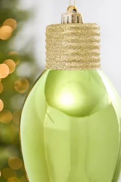 9" Metallic Lime Green Light Bulb Ornament