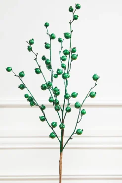 30” Metallic Mini Pomegranate Spray - Emerald