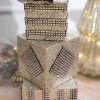 10” Metallic Platinum Gatsby Package Stack Ornament