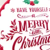 7" Metal Merry Christmas Ornament Sign