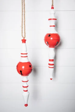 24" Metal Peppermint Holiday Finial Ornament - Large