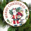 8" Metal with Glitter Vintage Merry Christmas