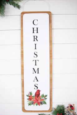 31.5” Metal & Wood Christmas Wall Decor