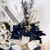 30” Midnight Blue Glitter Pine Spray