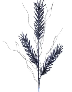 30” Midnight Blue Glitter Pine Spray