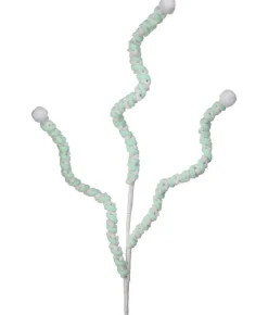 25” Mini Cottonball Peppermint Christmas Spray - Green/White