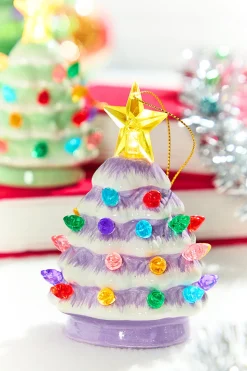 4" Mini Nostalgic Pastel Trees Ornaments, Assortment of 4