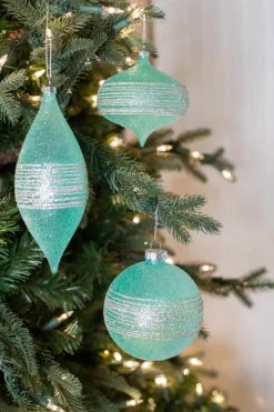 4-7" Mint Glitter Sweet Shoppe Ornament - 3 Pc/Box