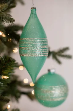 4-7" Mint Glitter Sweet Shoppe Ornament - 3 Pc/Box