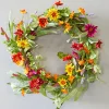 24" Mixed Daisy Wreath
