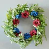 22" Mixed Flower Wreath - Red, White, & Blue