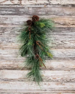 28” Mixed Pine Teardrop with Pinecones and Twigs