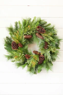 24" Mixed Pine Wreath