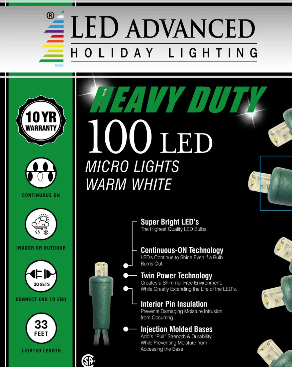 5mm Pure White 100 LED String Set
