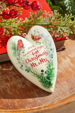 5.5" Mr. & Mrs. Heart Ornament