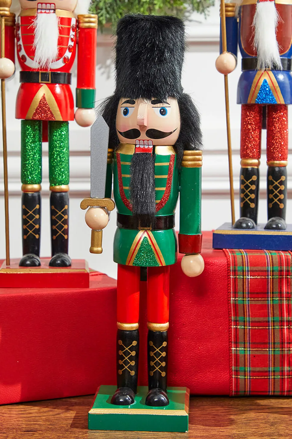 14” Multi-Colored Glitter Nutcracker
