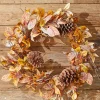 24" Natural Leaf Berry Cone Wreath