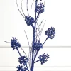 27.5" Navy Glitter Berry Grass Spray