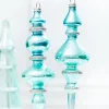 9.5" Northern Sky Blue Glass Finial Ornament