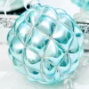 4" Northern Sky Blue Quilted Glass Ornament