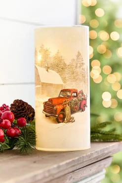 5.9" - 9.8" Nostalgic Christmas Glass Luminaries - Set of 3
