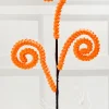 28" Orange Puff Chenille Spiral Curly Spray