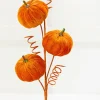 24" Orange Velvet Pumpkin Spray