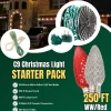 250' Outdoor Christmas Lighting Kit - Warm White/Red