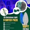 100' Outdoor Christmas Lighting Kit - Cool White/Blue