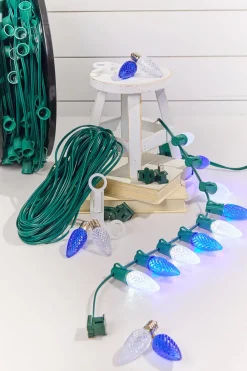 100' Outdoor Christmas Lighting Kit - Cool White/Blue