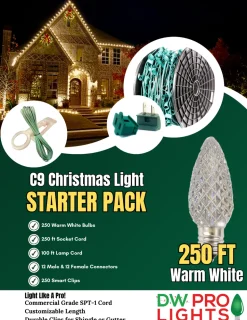 250' Outdoor Christmas Lighting Kit - Warm White